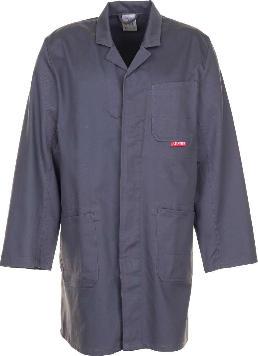 Berufsmantel, 100% BW,290g/qm, Gr. 52, grau PLANAM