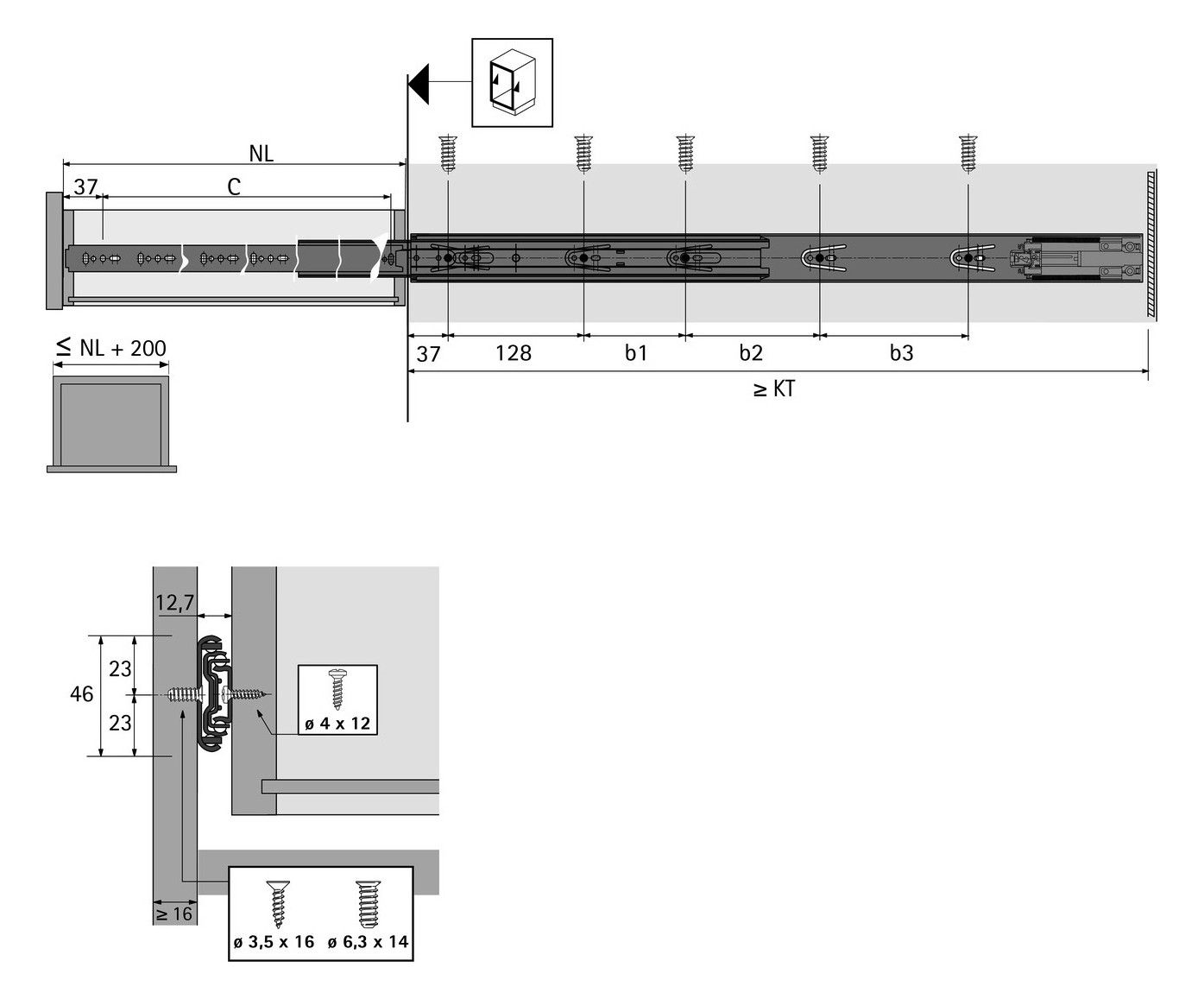 HETTICH Kugelauszug KA4532, Silent System