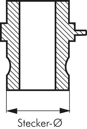 Kamlock-Stecker mit Anschweißende 21,3mm