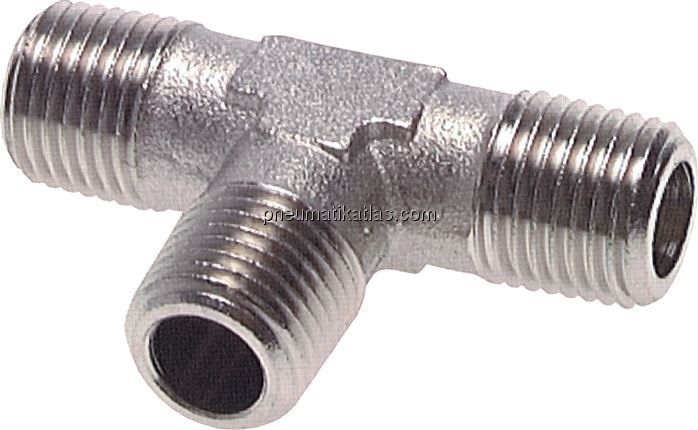 T-Stück R 1/8" (AG), Messing vernickelt