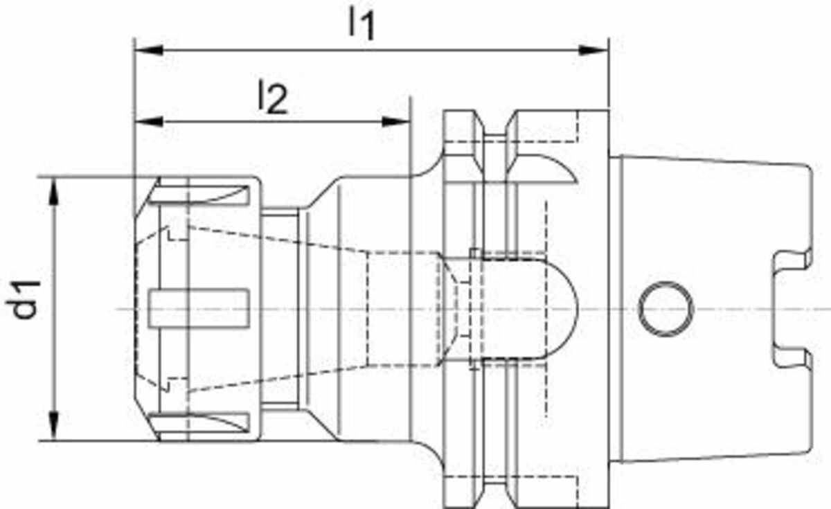 Spannzangenfutter DIN69893A-ER HSK-A63 ER16x100 FORTIS