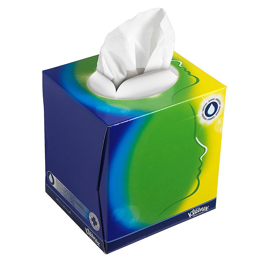 KLEENEX Balsam Kosmetiktücher, weiß,3-lagig, 20 x 20 cm (12 x 56 Bl.)(Würfel-Box)