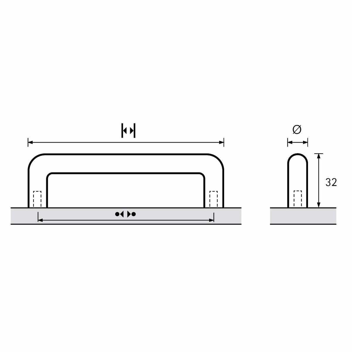 Bügelgriff AVENI0 128/10mm Chrom
