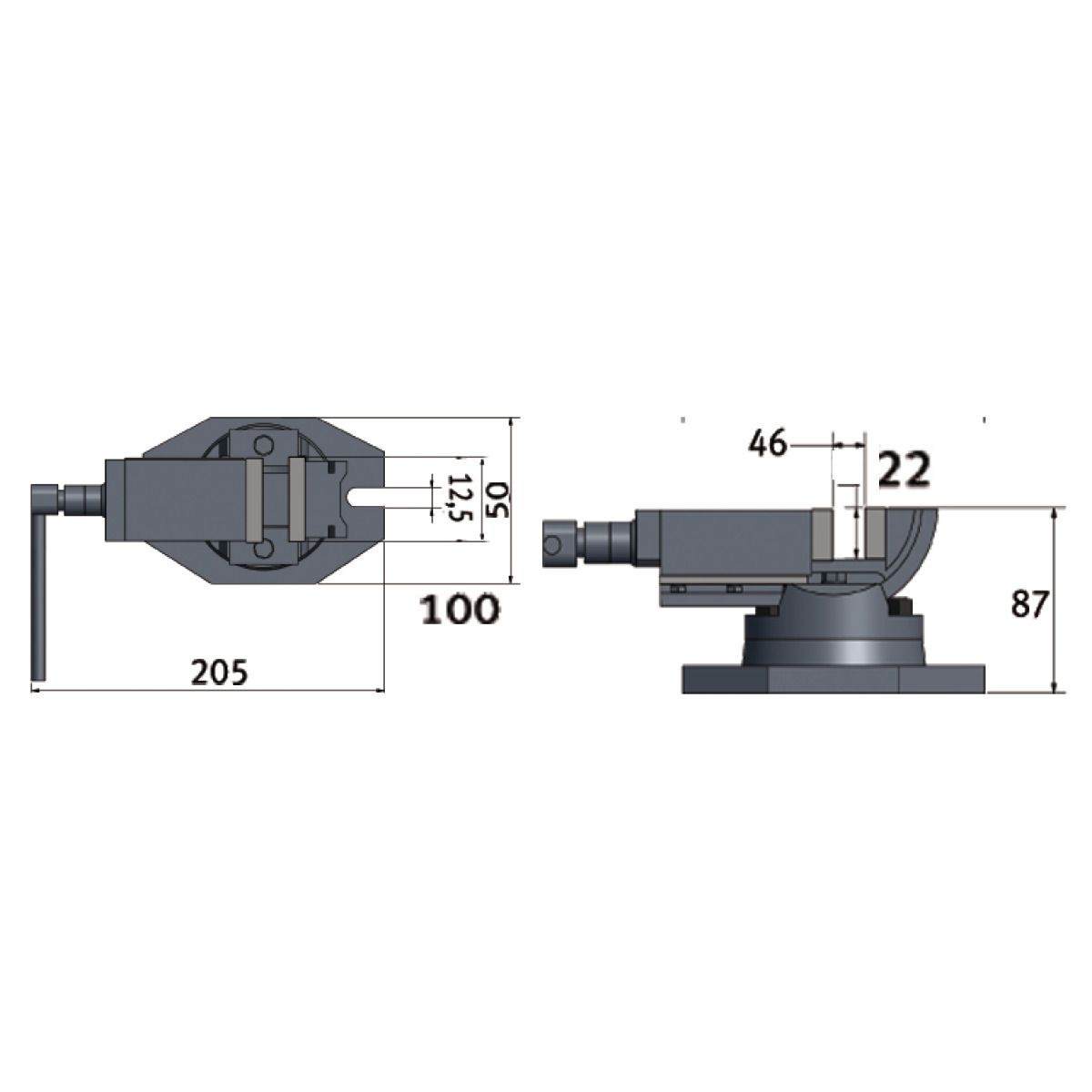 Zweiachsenschraubstock Optimum ZAS 50
