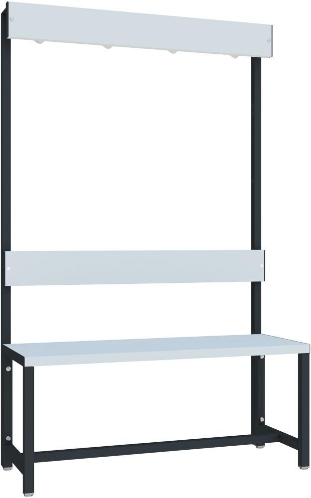 Garderobensitzbank PVC einseitig RAL 7016 B1000xT400xH420/1600mm