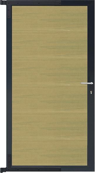 ELZE-Tor-Komplettset 90 x 173 cm, Rahmen anthrazit Füllung schilf