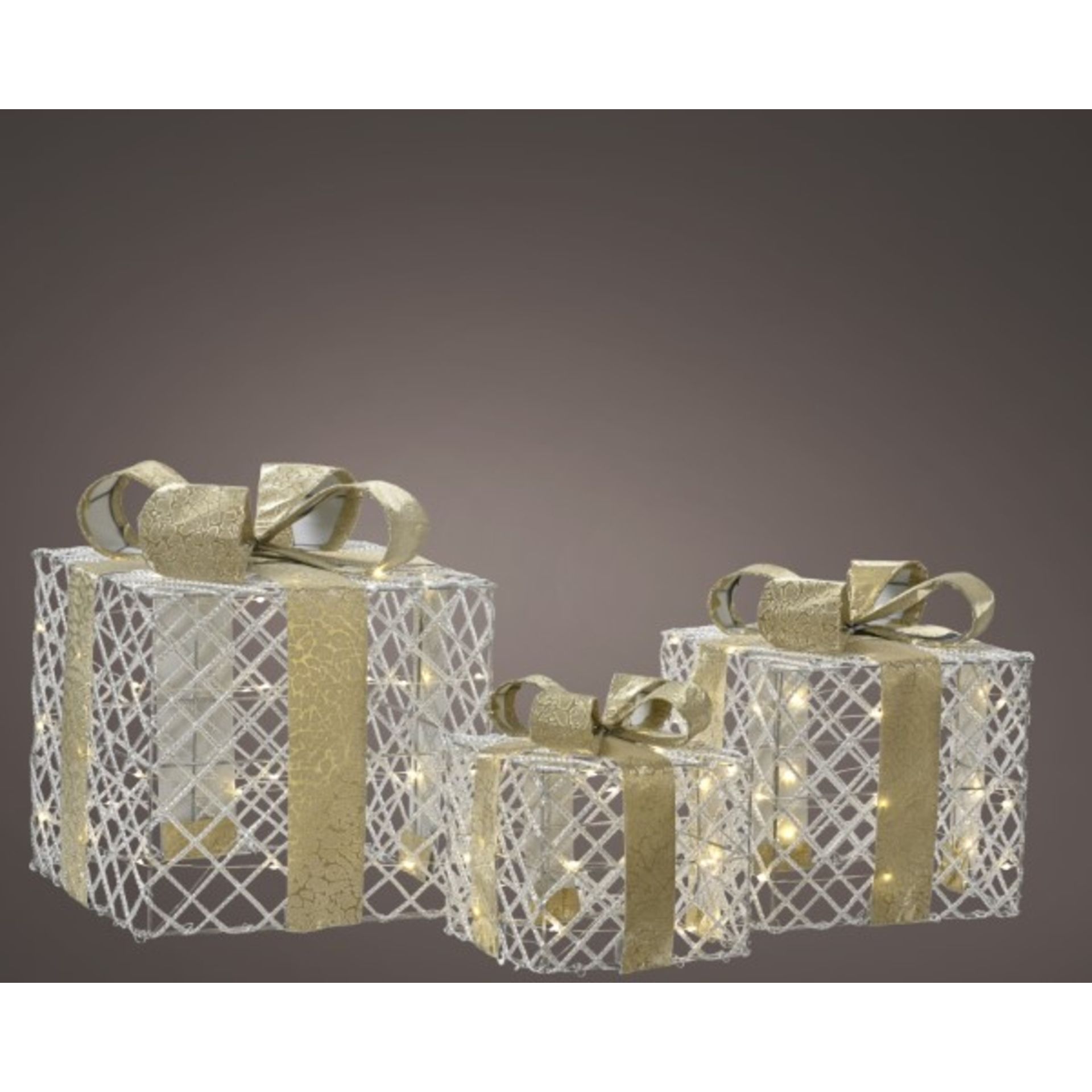 Geschenkschachtel Lichtfigur LED 25x28x25cm si