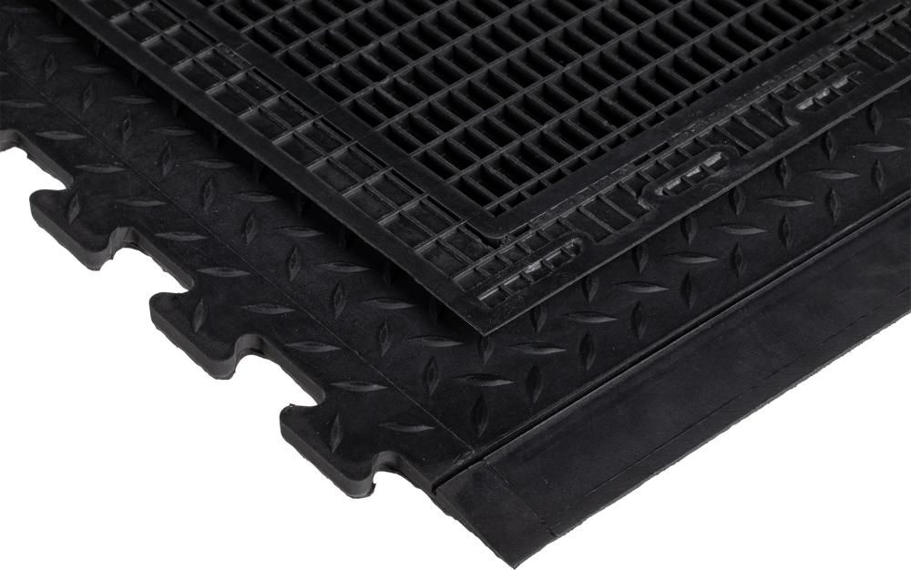 Arbeitsplatzmatte YOGA LOCK Basic schwarz B71xT78 cm Endstück