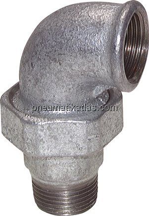 Winkel-Verschraubung konisch dichtend Rp/R 3/8"(IG/AG)