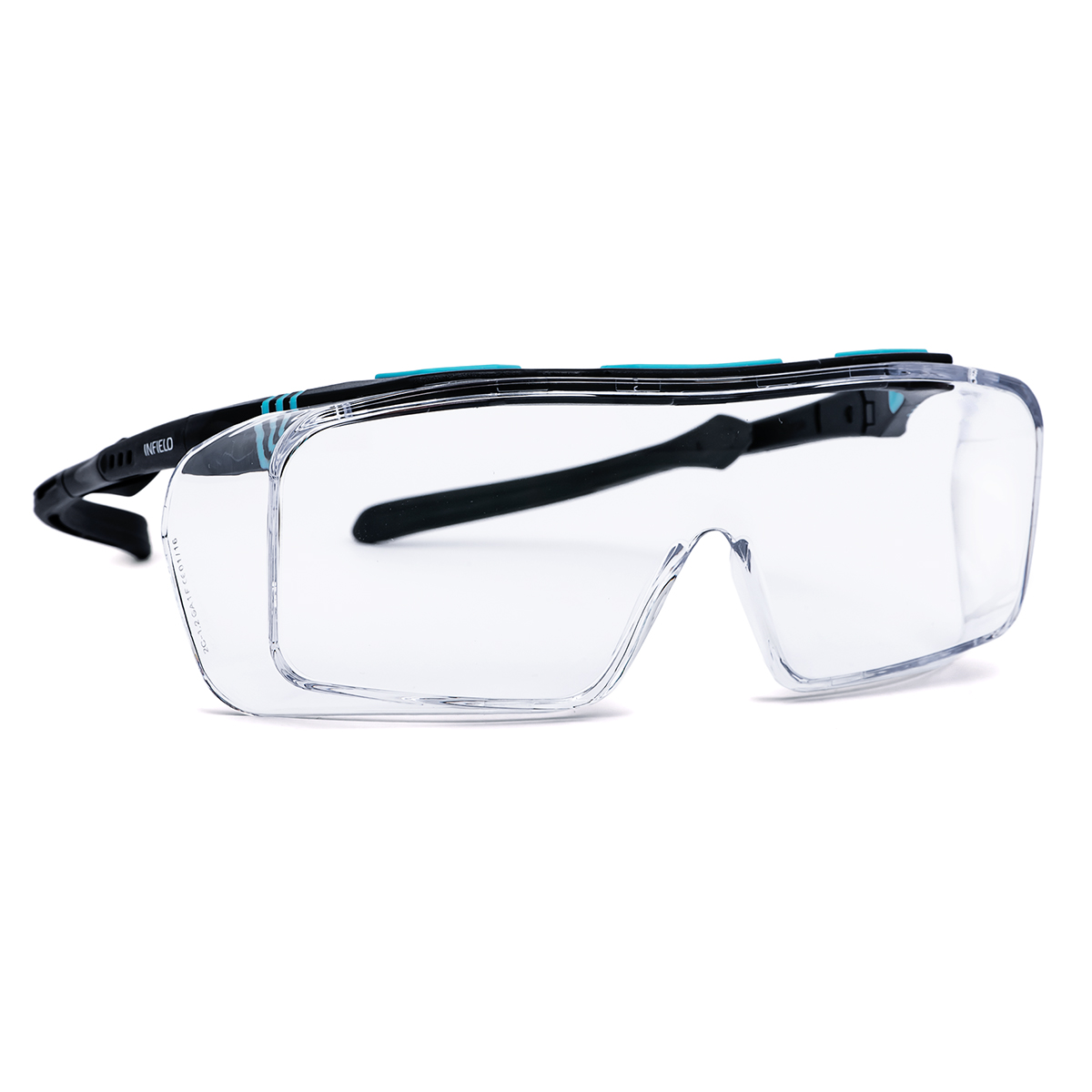 SCHUTZBRILLE ONTOR  PC HC UV, SCHWARZ-TÜRKIS