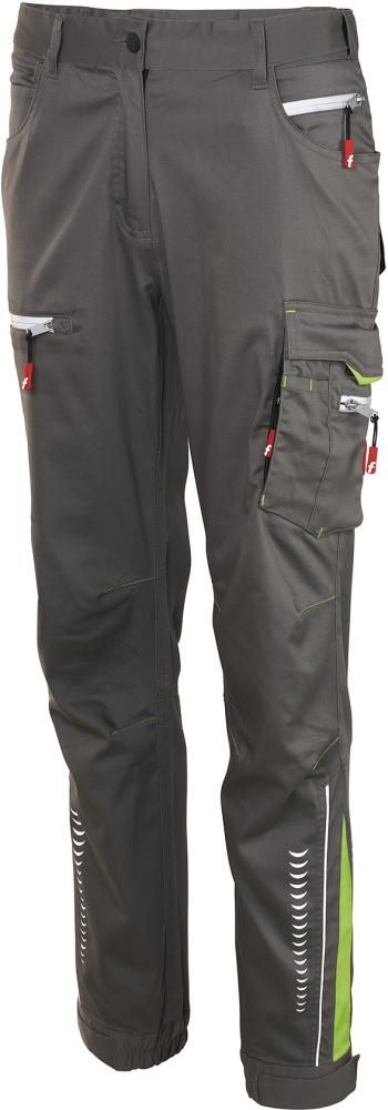 Damen-Cargohose Flex grau/schwarz/lime Gr. 32 FORTIS