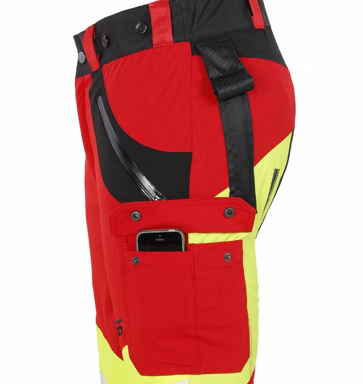 PSS X-treme Schnittschutzhose Air rot/gelb - Gr. 56