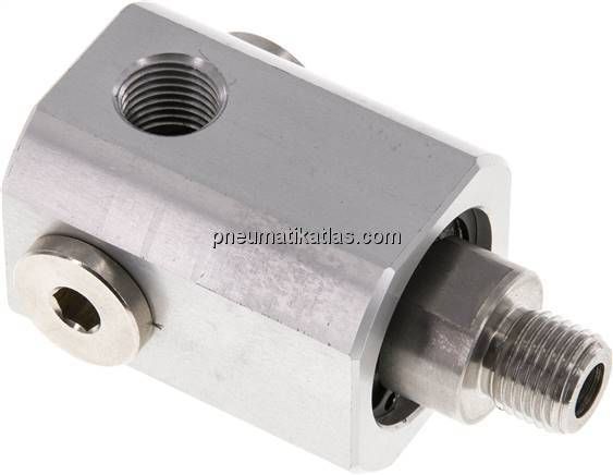 Drehverteiler G 1/4"(AG)-4 x G 1/4"(IG, 3x verschlossen)