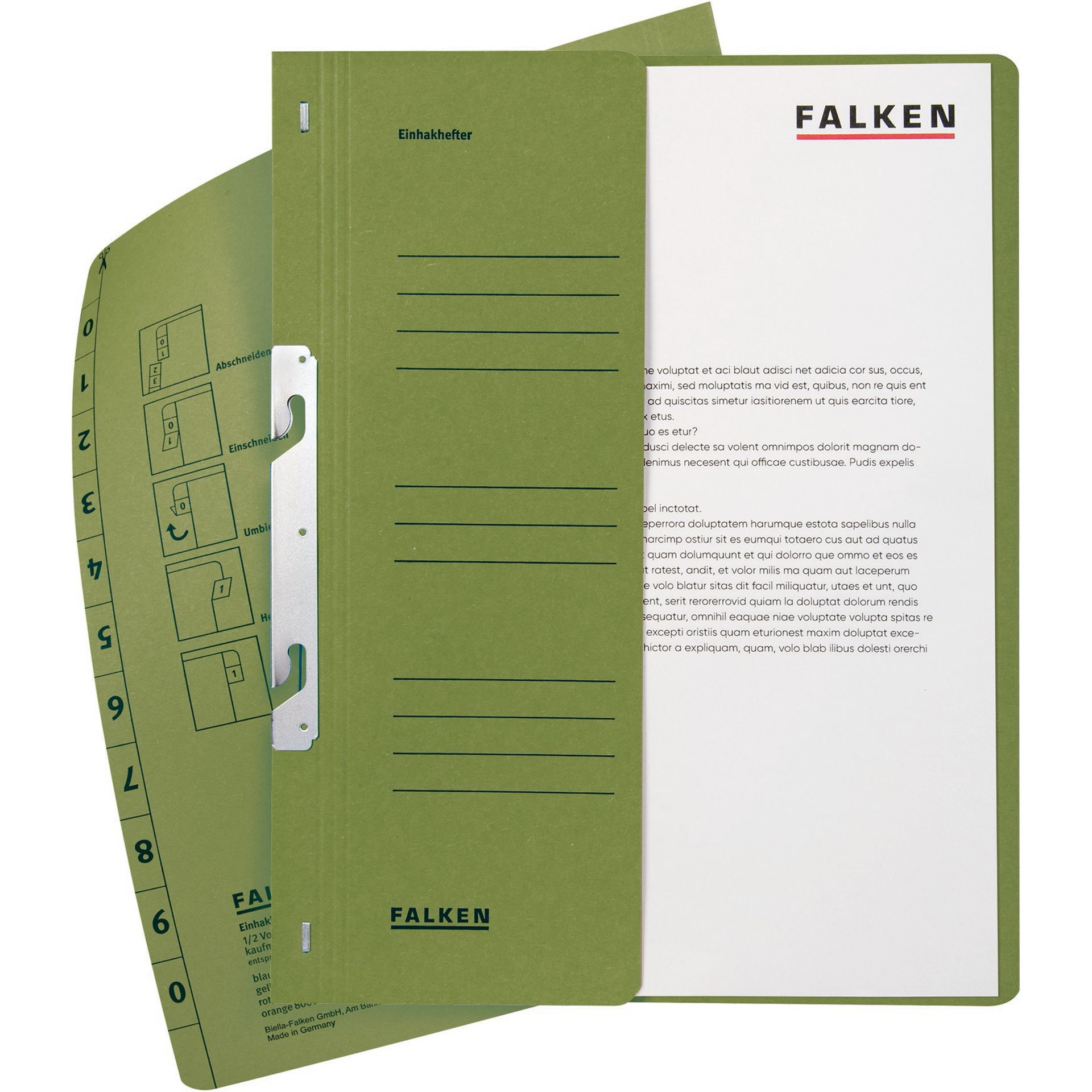 Einhakhefter DIN A4 halber Deckel kaufm. Heftung gn