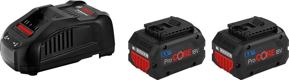 Akku-Starter Set ProCore 18,0 V 2 x 5,5 Ah Bosch Ladegerät GAL1880CV Karton