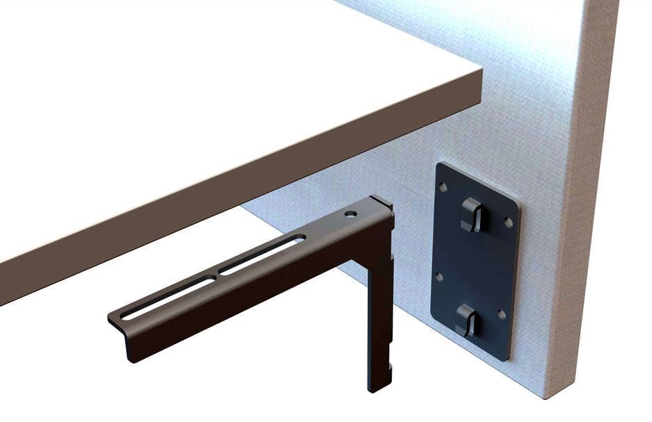 Halterung für Rückwände RAL 9006 weißaluminium
