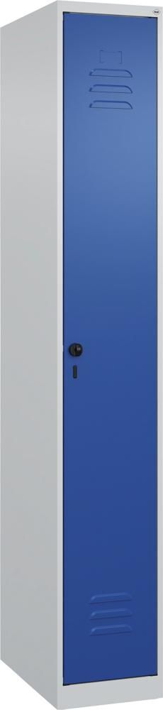 Garderobenschrank CLASSICB300xT500xH1850 mm RAL 7035/5010, 1 Abteil bodenstehend