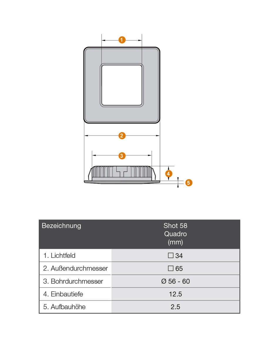 Shot 80 Quadro, Chrom, 7,5W NW