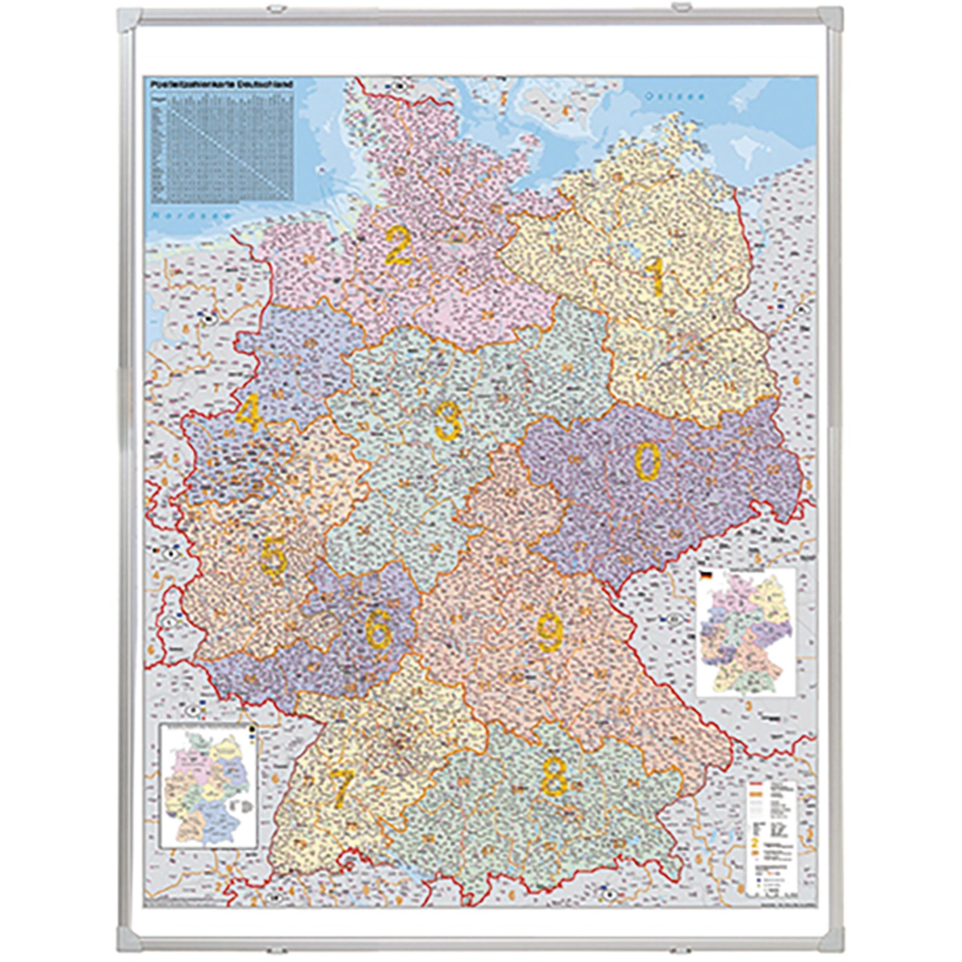 Kartentafel 100x140cm PLZ-Karte Deutschland