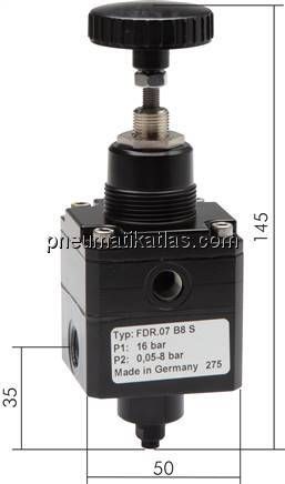 Hochleistungs-Präzisionsdruckregler, G 1/4", 0,05 - 8 bar