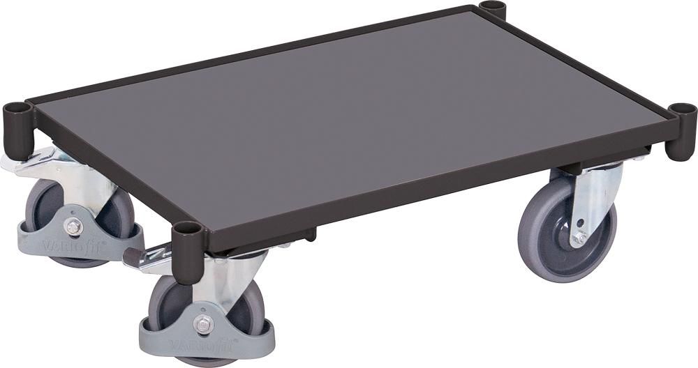 Euro-System-Roller Ladefläche B410xT605 mm Holz Buchedekor Tragkraft 250kg RAL 7016