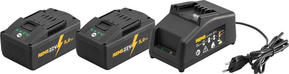 Starter Set 21,6 V, 5,0 Ah 2x21,6 V 5,0 Ah Ladegerät Karton