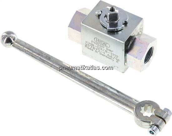 Hochdruck-Kugelhahn, Stahl, G 3/8", 0 bis 500bar