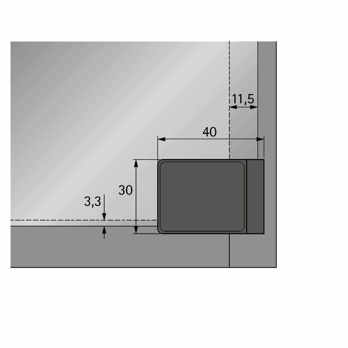 Glastürgriff Ni