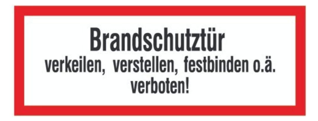 Brandschutzschild: Brandschutztüre