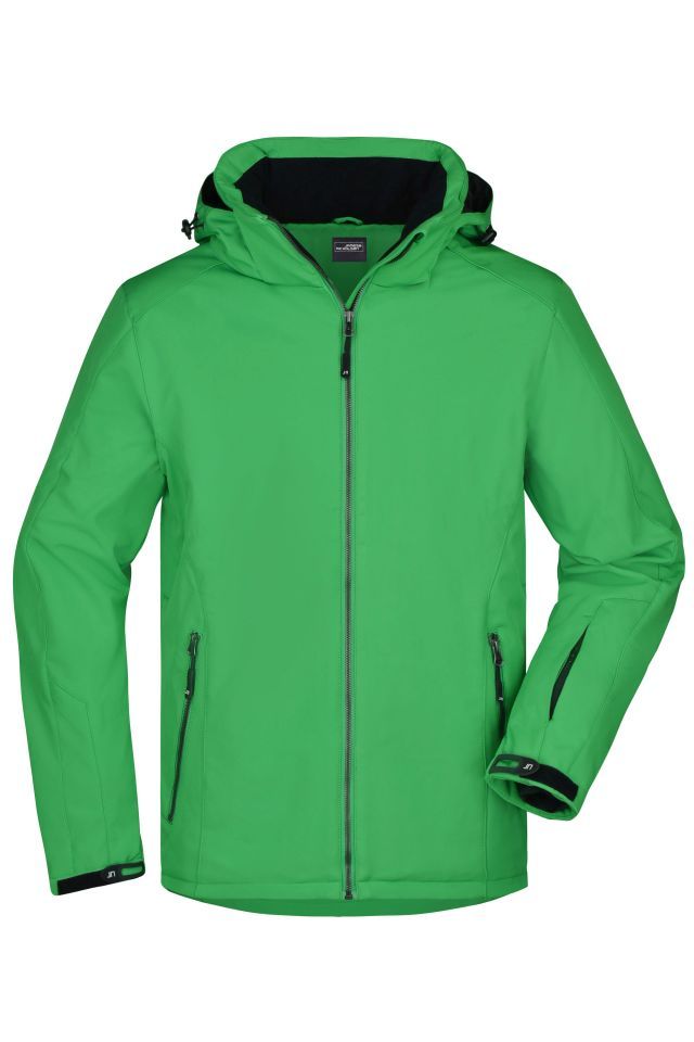 Men's Wintersport Jacket Elastische, gefütterte Softshelljacke grün, Gr. 3XL