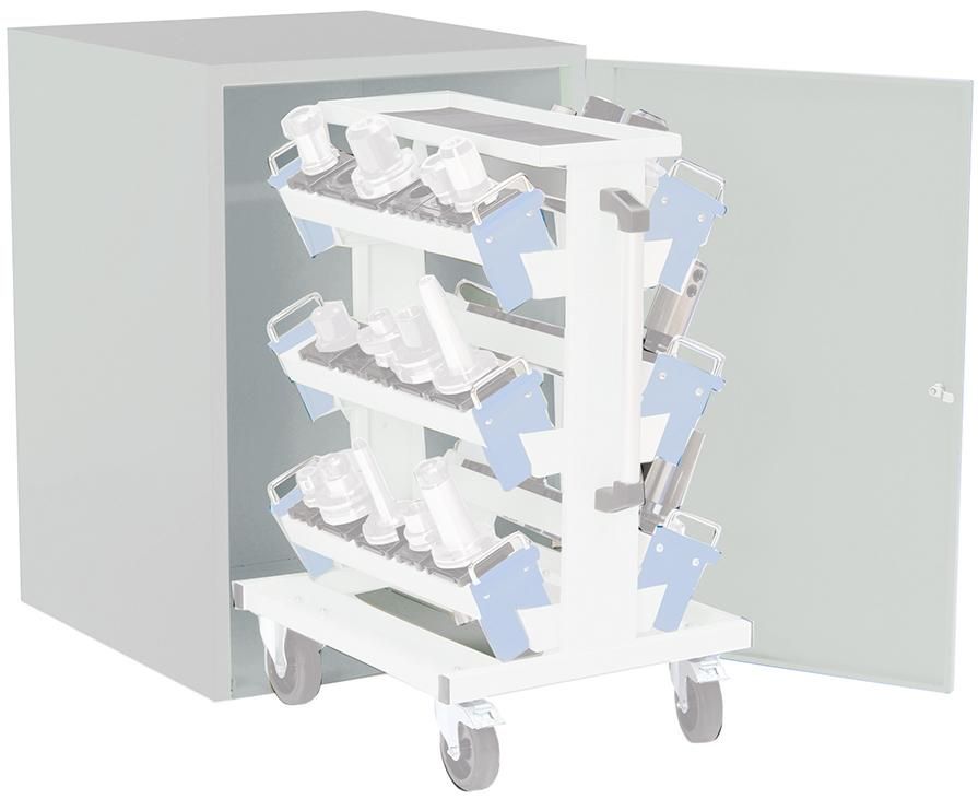 Schrank f. CNC-Wagen 705x736x1019 Stahlblech, Zylinder schloß