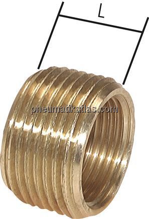 Reduziernippel ohne Bund G 1/4"(AG)-G 1/8"(IG), Messing