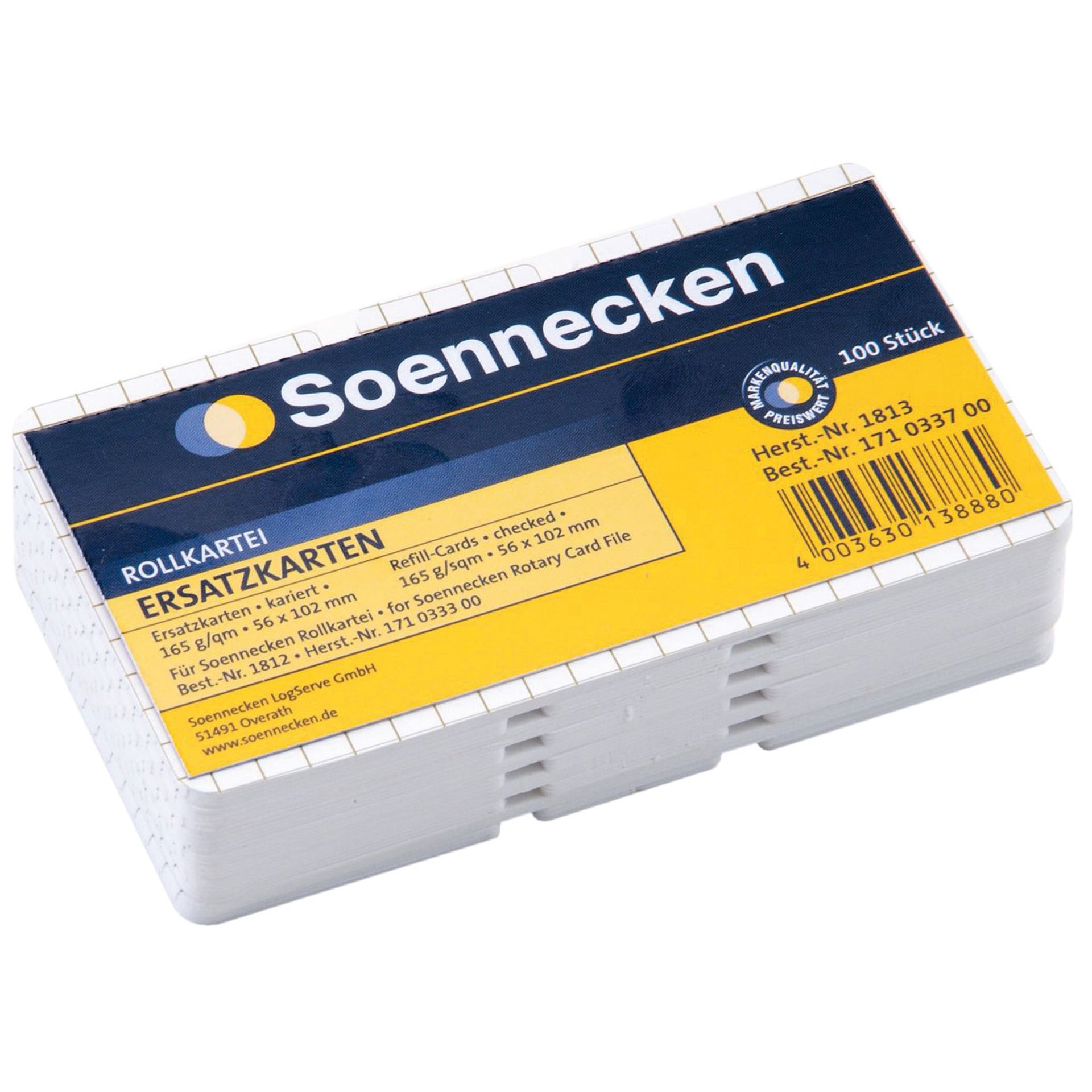Ersatzkarten 102x56mm kariert weiß 100 St./Pack.