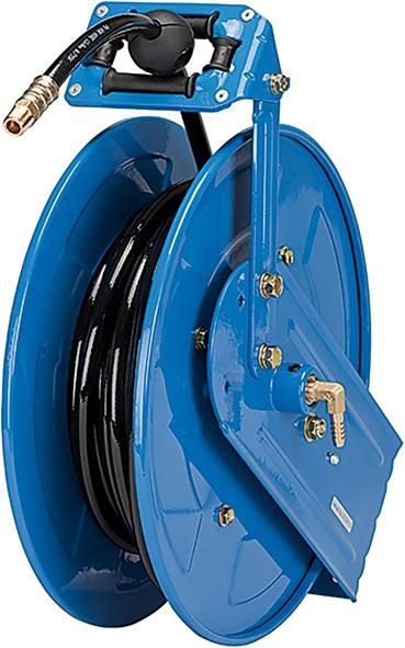 Schlauchaufroller Stahl, Druckluft/Wasser, inkl 20m PU-Schl. Ø6,5mm,Tülle 8mm, RIEGLER