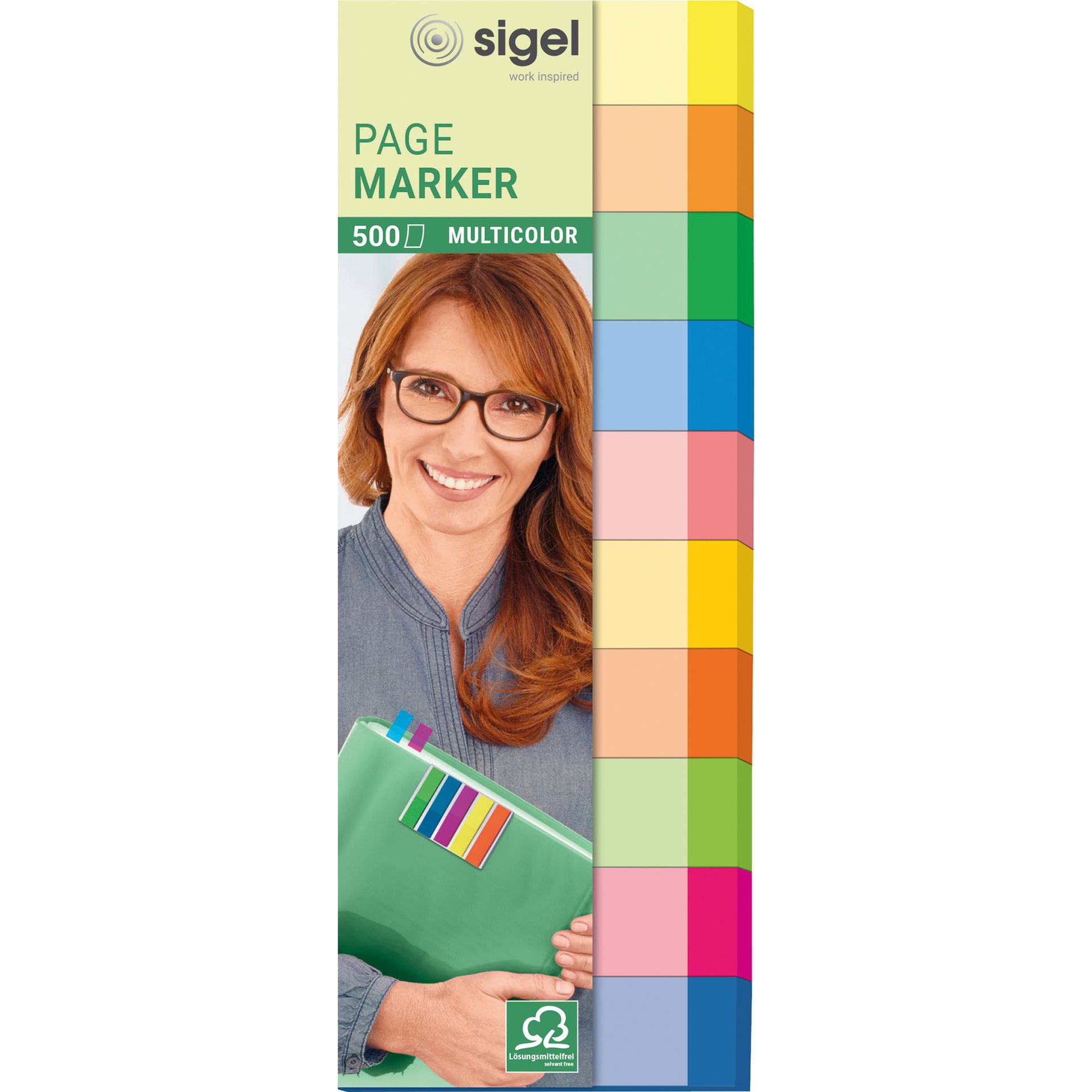 Haftmarker Multicolor 50x150mm f. sort 500 Bl./Pack.