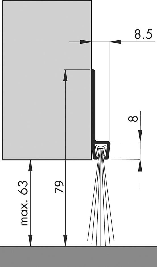 Türbodendichtung alu IBS 80 250cm m.PP Bürste ELLEN