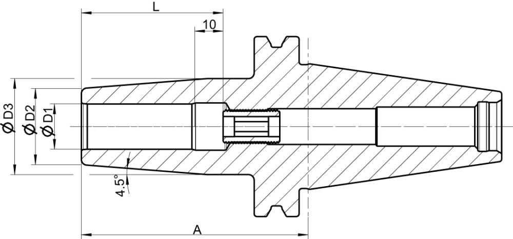 Schrumpff. DIN ISO7388-1 AD SK50 6,0x80mm FORMAT