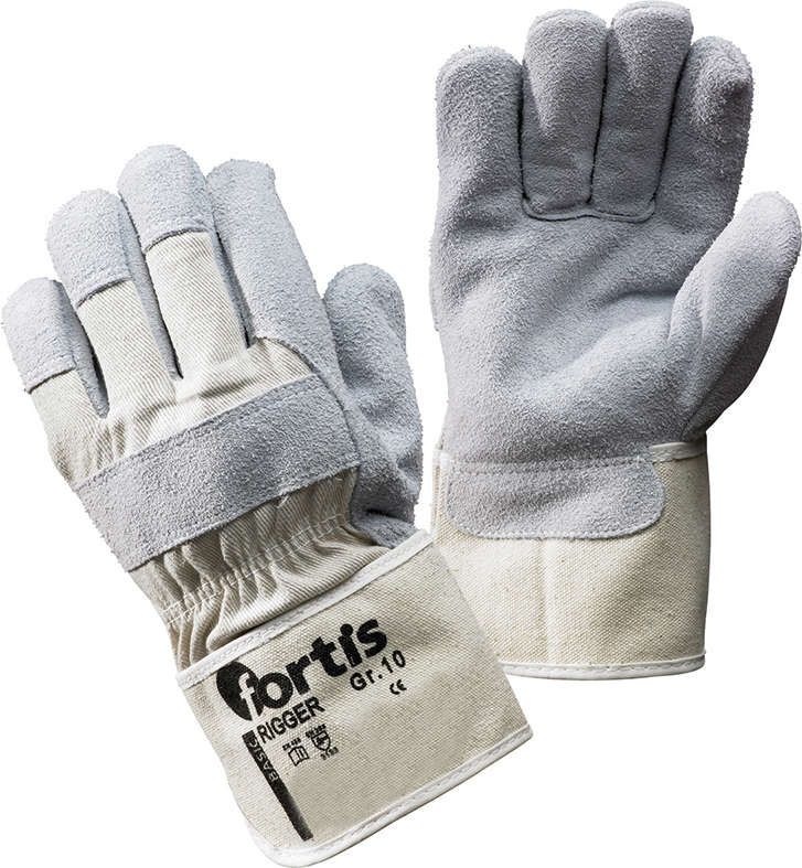 Handsch.Rigger, Rindspaltleder, Gr.10, FORTIS