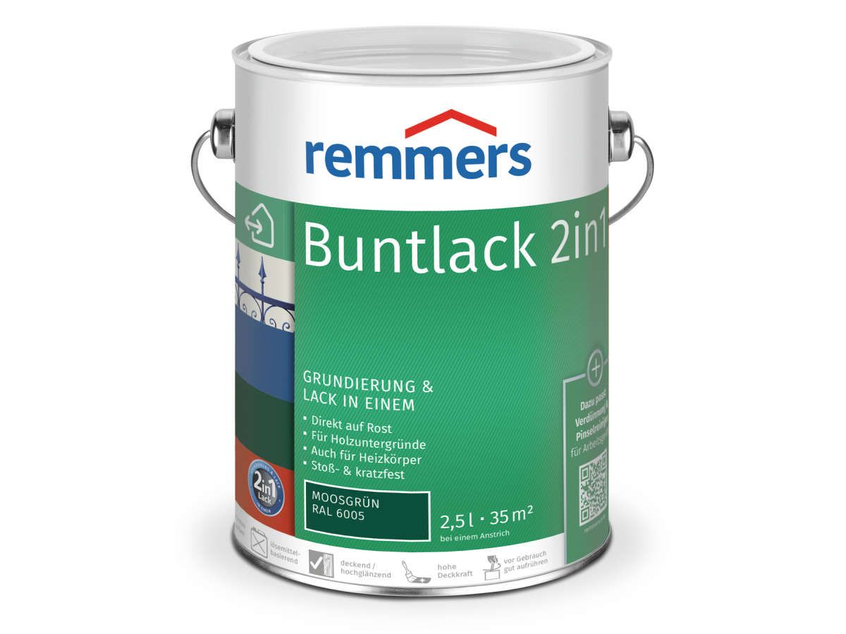 Buntlack 2in1 moosgrün (RAL 6005) 2.5 l