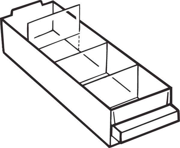 Trennwand für Schublade Typ 250-01 transparent Satz = 36 Stück RAACO