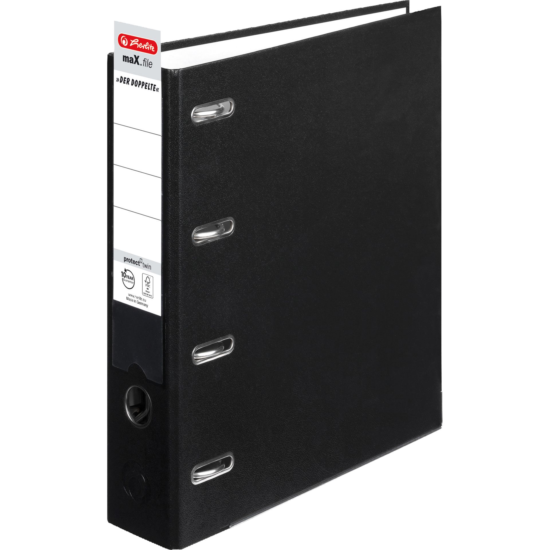 Doppelordner 2xDIN A5 quer 75mm schwarz