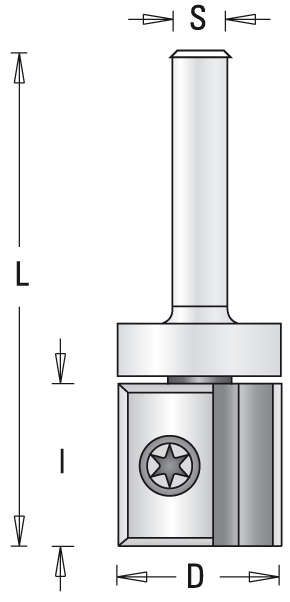 HW-Wendeplatten Bündigfräser Z2 mit Anlauflager sc