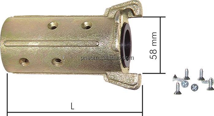 Sandstrahlkupplung Temperguss verzinkt, Schlauch 25x39 mm