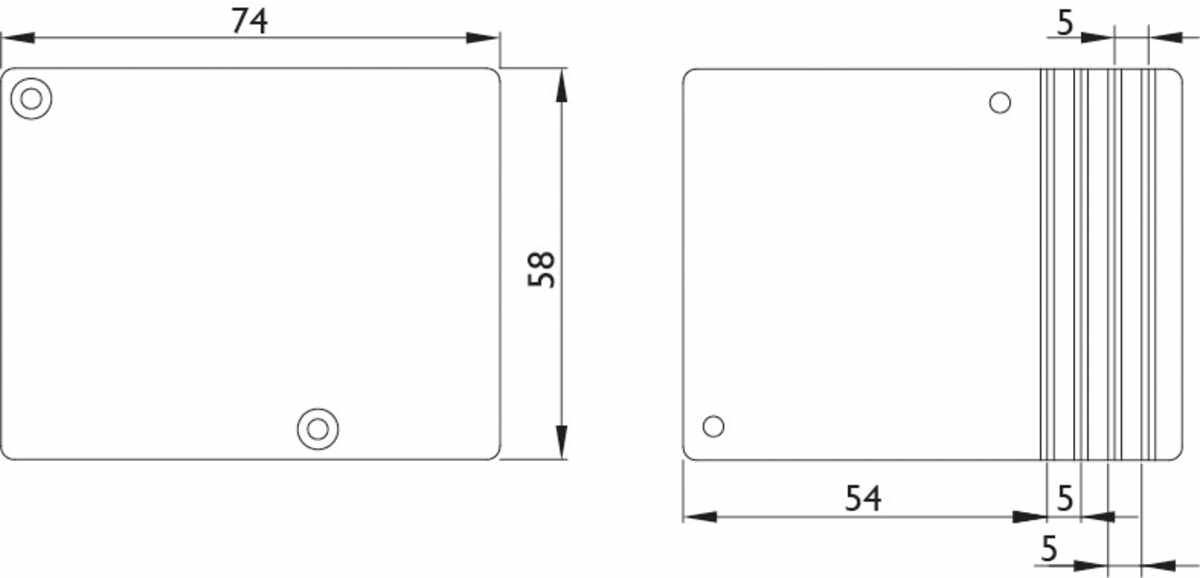 Endkappenpaar zu Laufschiene 9170 - 74 x 58 mm für Laufschiene mit Abstandsprofil - Endkappe alle 5 mm kürzbar