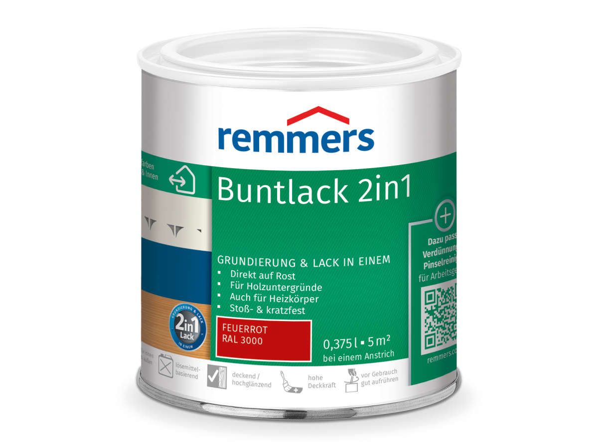 Buntlack 2in1 feuerrot (RAL 3000) 0.375 l