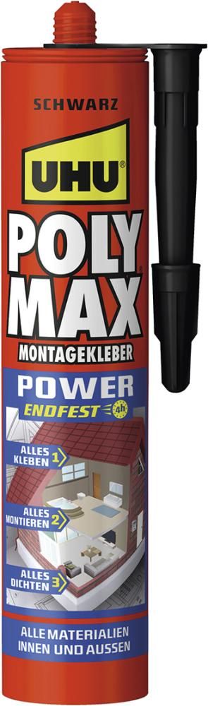 UHU POLY MAX POWER schwarz, Kartusche 425g