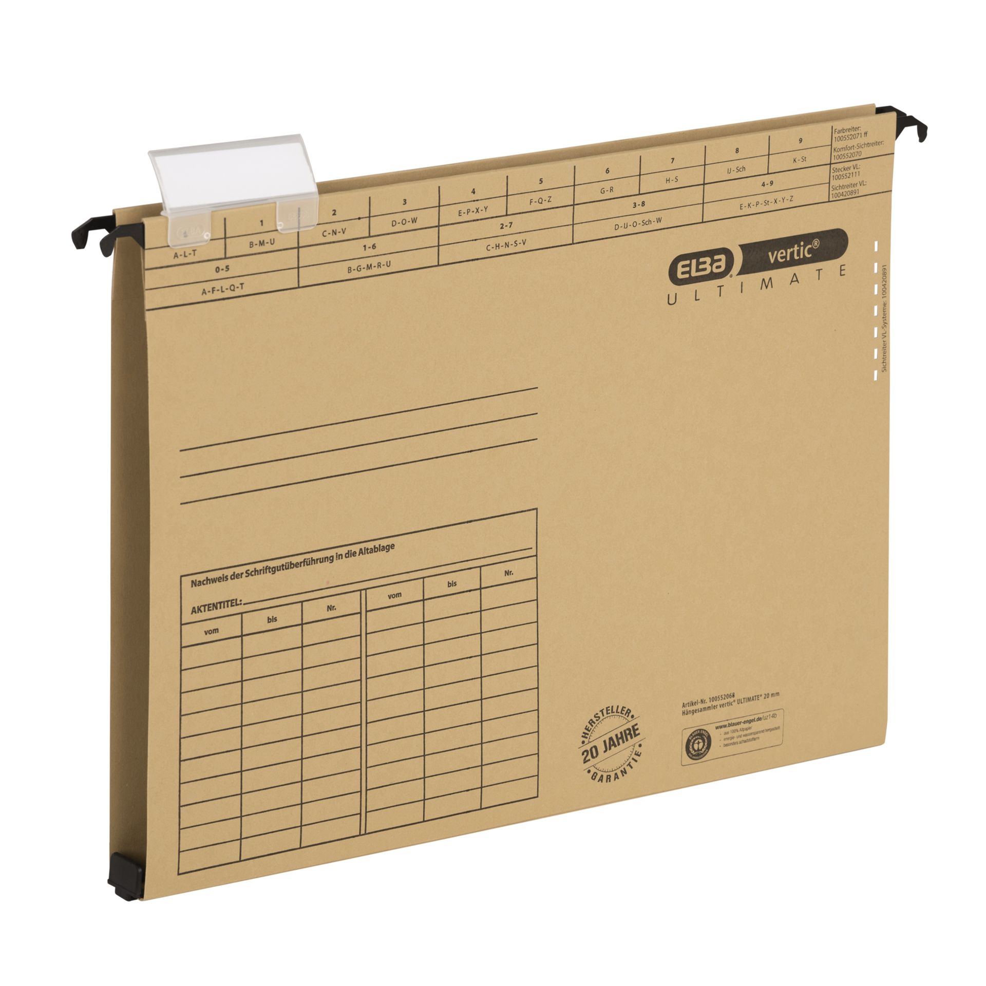 Hängesammler vertic Ultimate DIN A4 20mm Karton braun