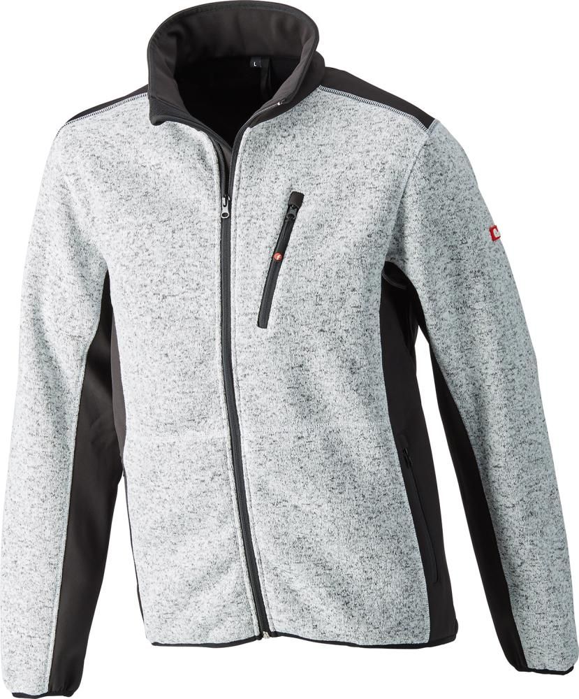Strickjacke,Softshell,Gr.2XL,hellgrau-schw.,FORTIS
