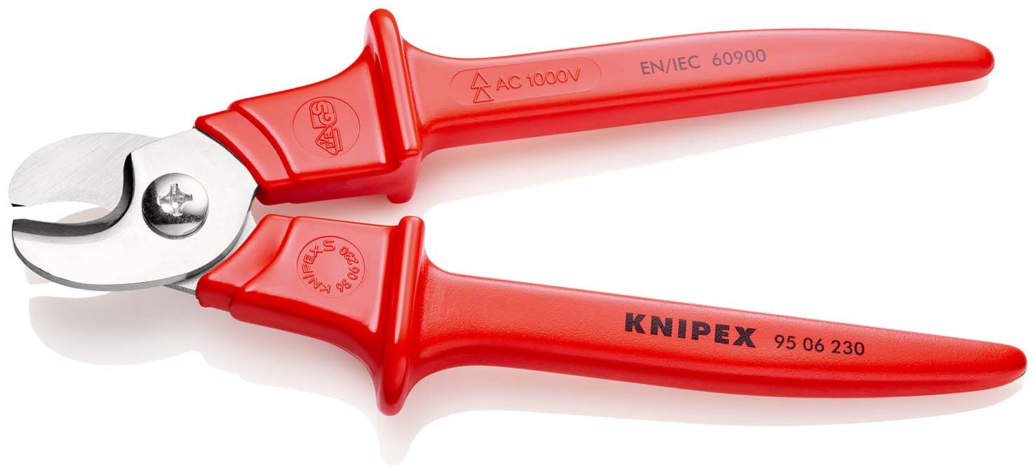 KNIPEX Kabelschere Griffe mit Kunststoff umspritzt isoliert,