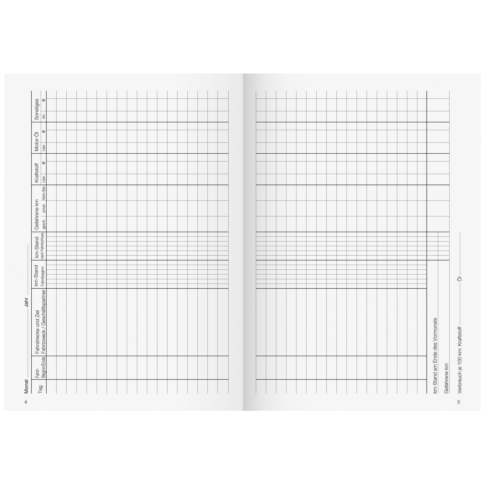 Fahrtenbuch DIN A5 16Blatt sortiert